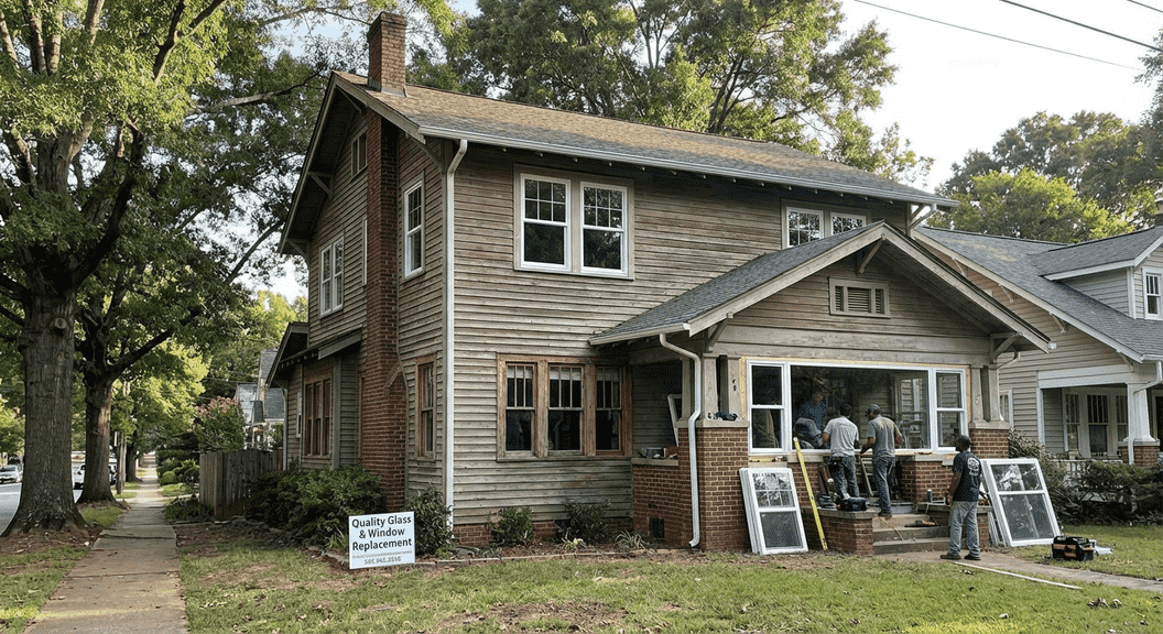 Full house window replacement for older Charlotte homes increases comfort and energy efficiency